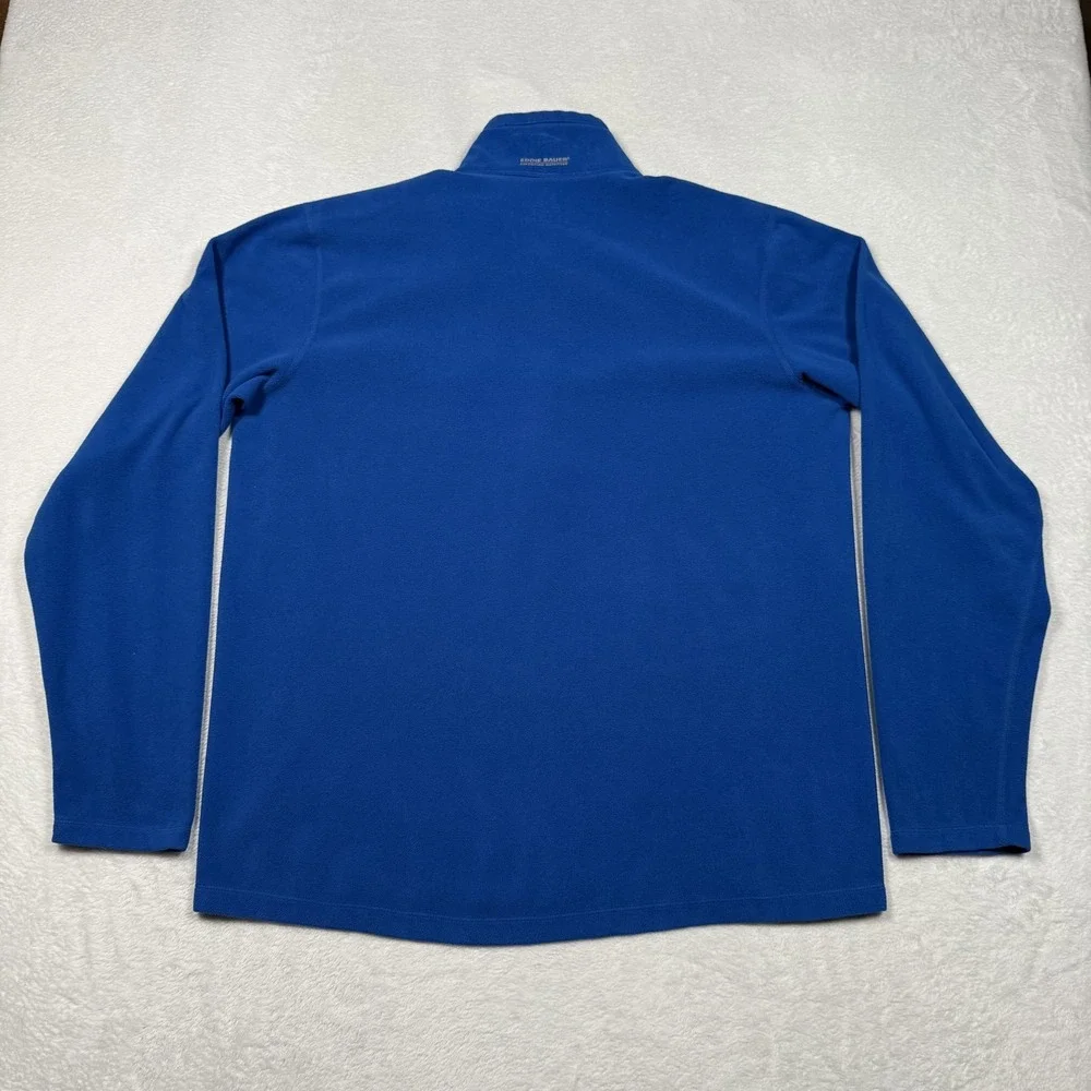 Eddie Bauer First‎ Ascent Pullover Mens Tall XL Blue Fleece Quarter Zip Pocket